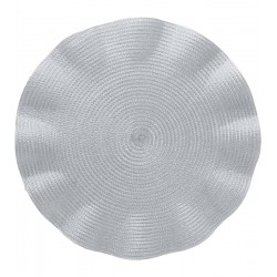 Lugar 38cm Americano De Poliéster Babado Prateado Wolff